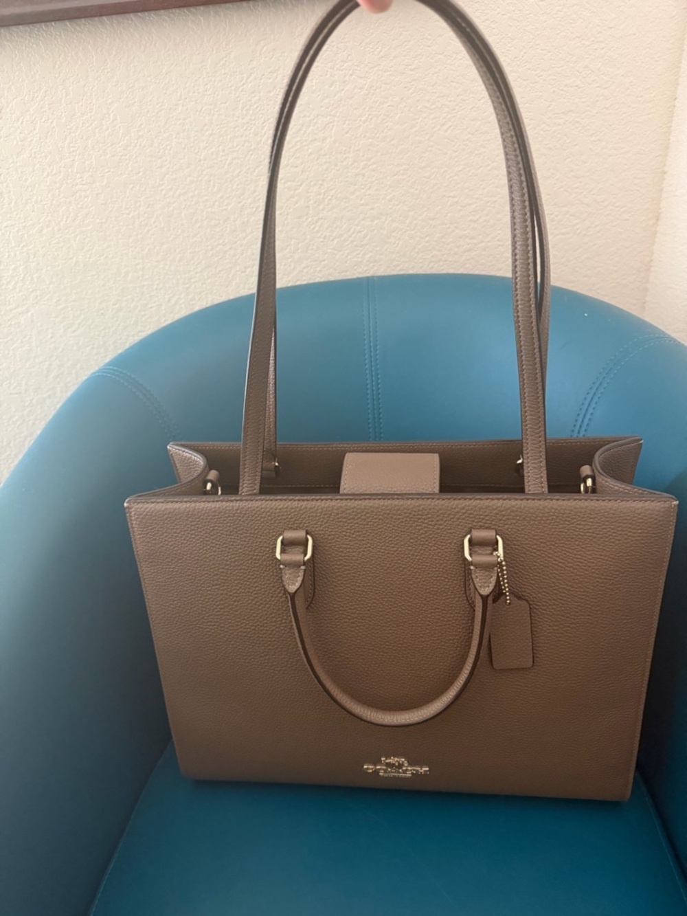 EUC Coach Maggie Stone Brown Leather Tote Bag - Structured Satchel
